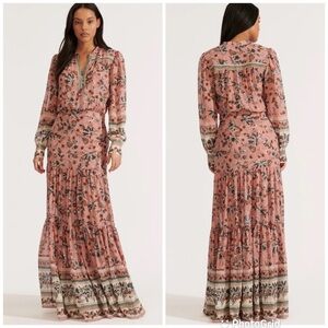 Veronica Beard Sama Floral Maxi Dress Pink